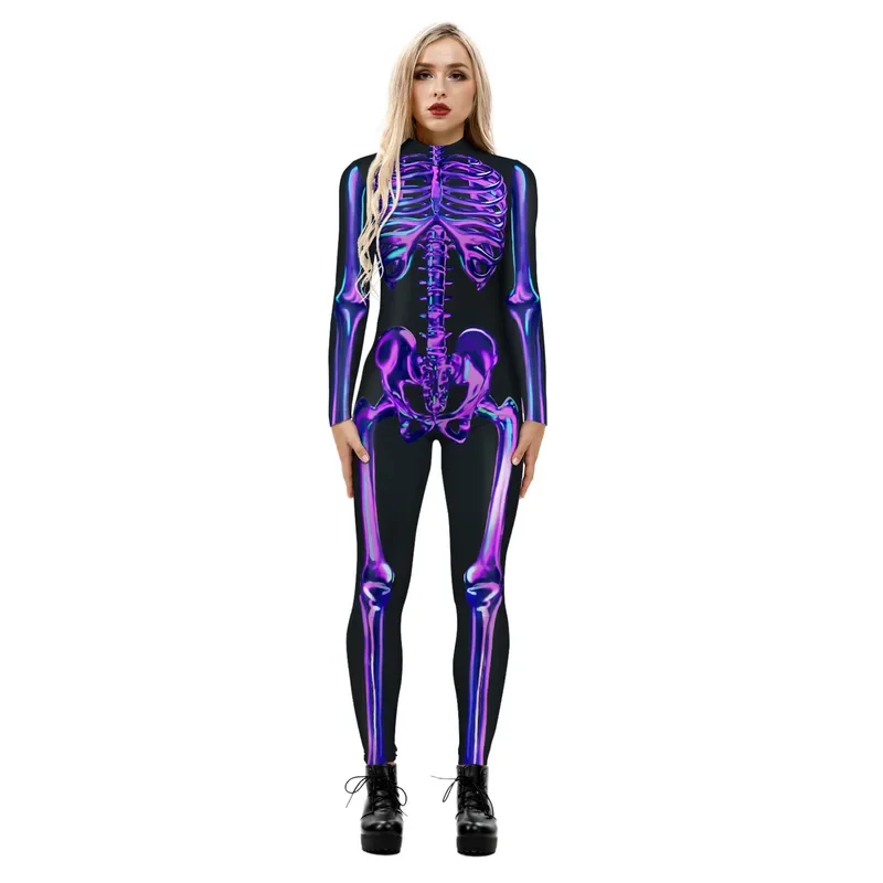 Halloween 3D Printed Costume Party Reflect Cosplay Costume Women  Party Jumpsuits Holiday Zentai Bodysuits Female Elastic Outfit