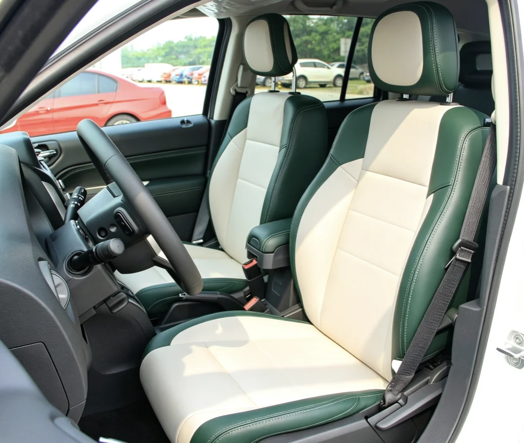 Für Jeep Compass 2011~2014 Maßgefertigte Autositzbezüge Luxuriöses Nappaleder 100% Passgenau Innenausstattung 360 ° Vollständige Abdeckung – Detail 4