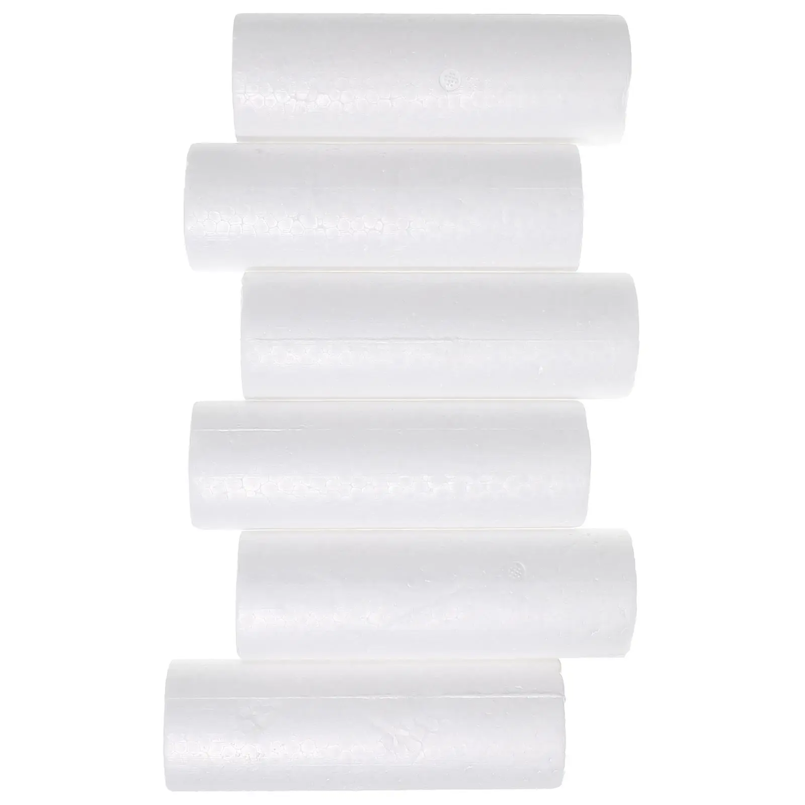 Świąteczne cylindry dekoracyjne 6 szt. 15 cm białe polistyrenowe ozdoby do rękodzieła DIY do dekoracji domu na święta