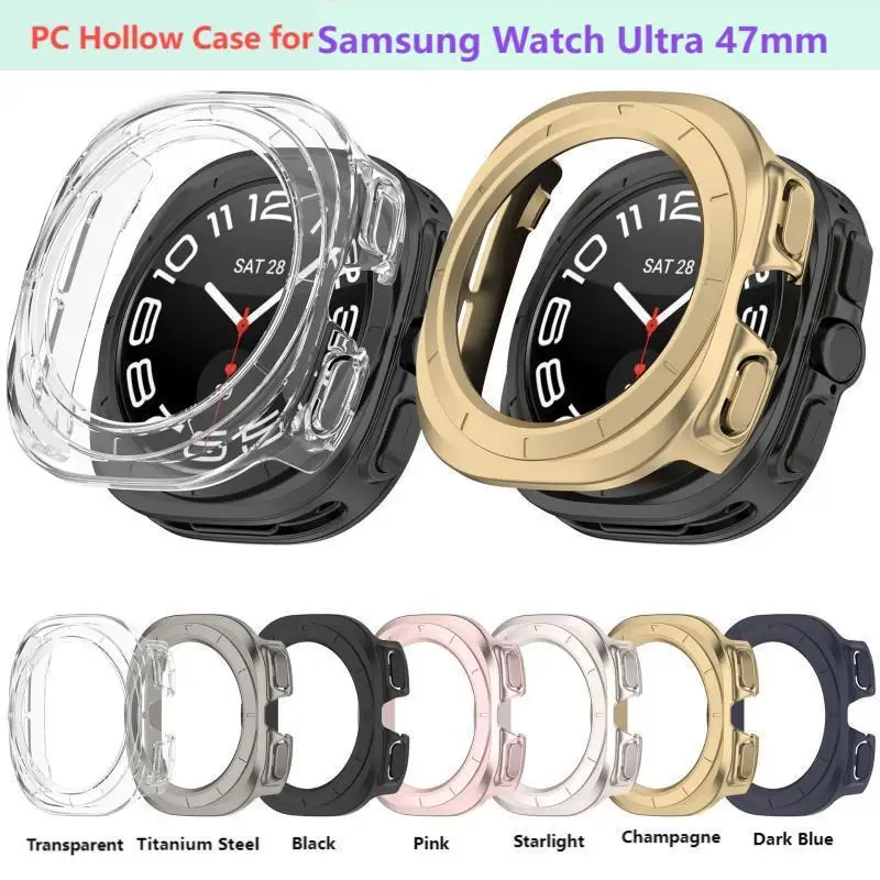 PC Hollow Protective Case do Samsung Galaxy Watch 7 Ultra 47 mm Hard Half Cover do Galaxy Watch7 Ultra Bumper Akcesoria