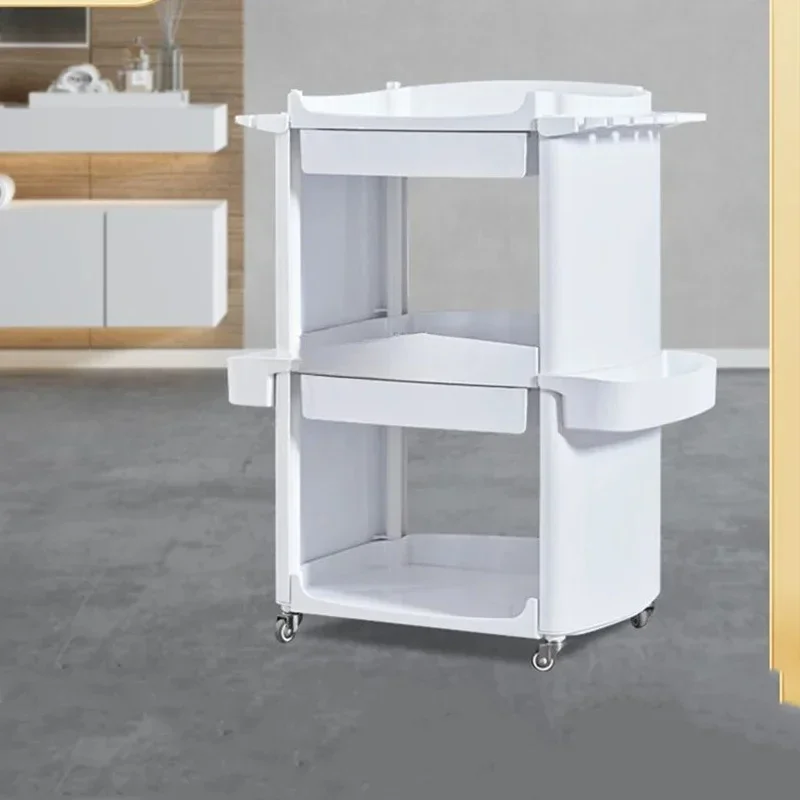 Beauty tool cart, nail use storage trolley, three-layer embroidery with drawer pulley hand push
