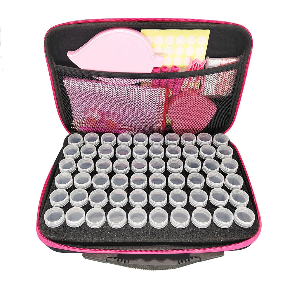 52/112PCS 60 Slot Storage Containers Diamond Painting Tools Accessories Carry Case DIY Jewelry Beads Rhinestones Organizer Box