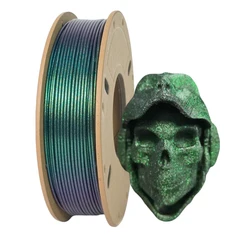 1PC PLA 3D Printer Filament 1.75mm, 250g (0.55lbs) Spool 3D Printed Color Changing Filament for 3D Printers, Deep Flashing Green