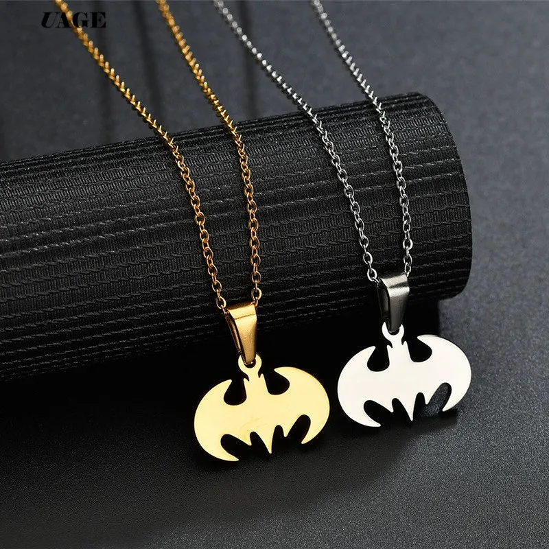 UAGE Stainless Steel Lovely Bat Necklace For Boy Stainless Steel Super Hero  Necklace Pendant Jewelry Gift For Kids