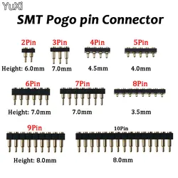 YUXI 2Pcs SMT Pogo Pin 2 3 4 5 6 7 8 9 15Pin Spring-loaded Contact Test Probe Power Charging Plug Pin Spacing 2.54mm