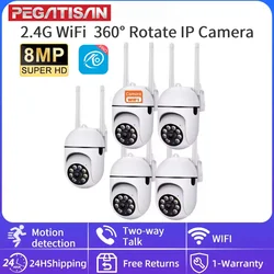 8MP 2.4G IP WiFi Cam 360° Rotate Anti-theft Monitor Security Surveillance Cam Auto Tracking Two Way Audio Outdoor Cam