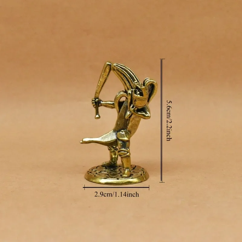 Brass Banana Warrior Figurine Retro Metal Mini Banana Archer Statue Sculpture Desktop Ornament Fantasy Collectible Decor Gift