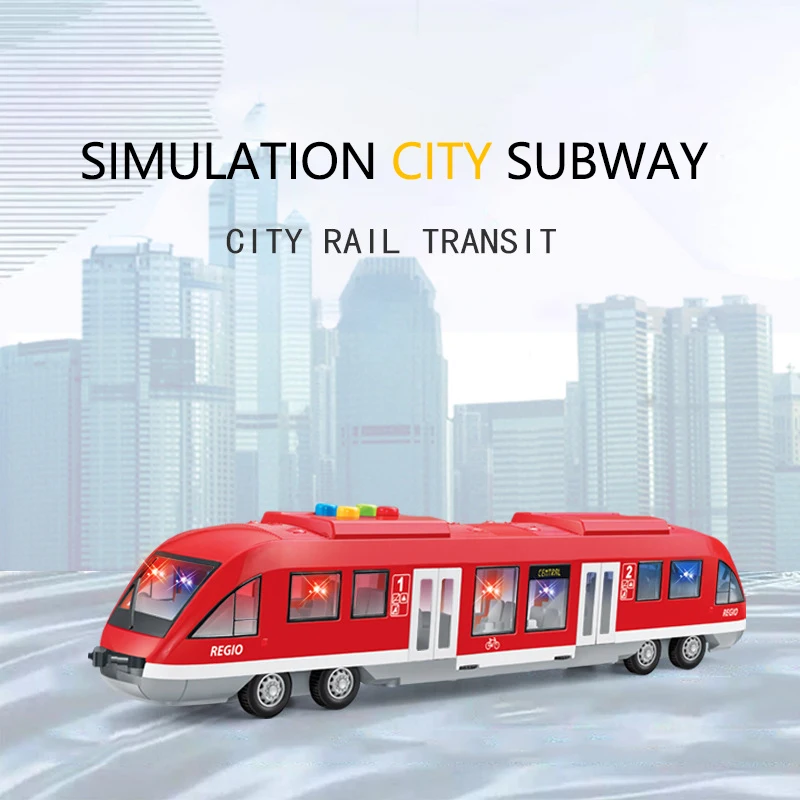 Oversized 45CM subway toy model train simulation light rail train with light music boy children\'s toy car model