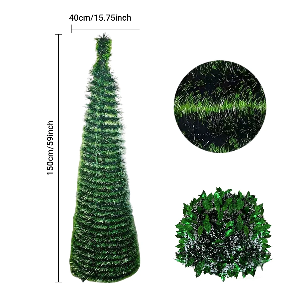 

Christmas Tree Small 5 Ft Backyard Festival Decor Foldable Faux Christmas Tree for Indoor Outdoor for Xmas Patio Kitchen Party