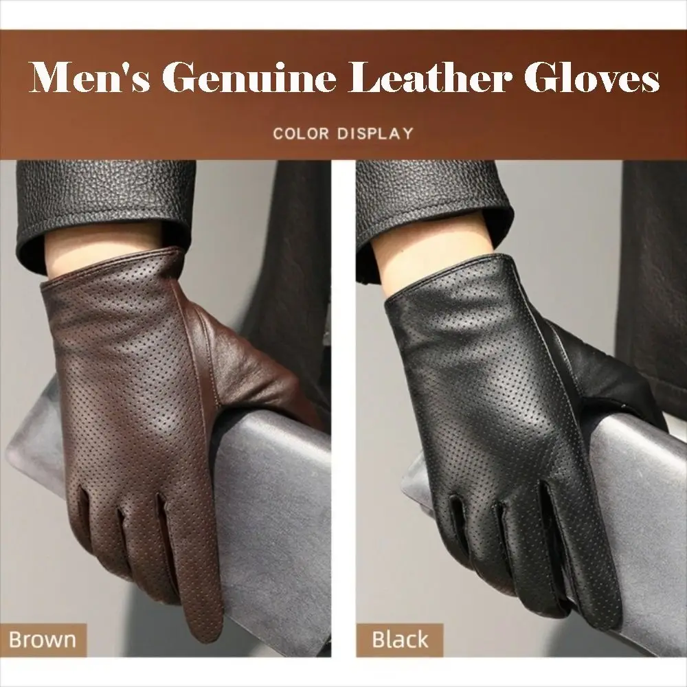 

Genuine Leather Men's Gloves Breathable Touchscreen Sheepskin Leather Gloves Warm Insulation Touchscreen Gloves for Men