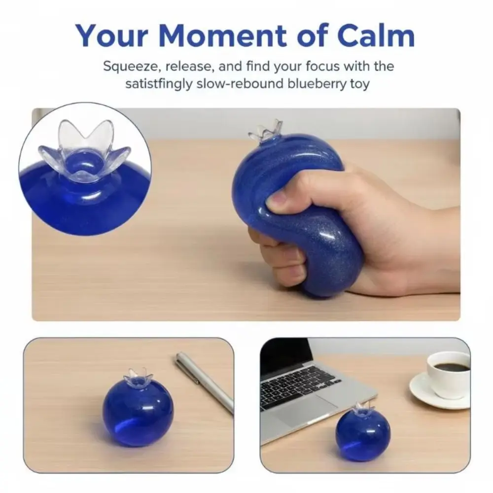 Novelty Creative Blueberry Squeezed 7.5cm Comfortable Slow Rebound Fidget Super Soft Funny Blueberry Pinch Children's Gifts