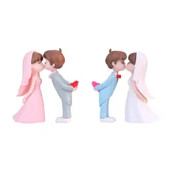 Wedding Cake Toppers Accessories Simulation Bride and Groom Figurines for Miniature Scene Wedding Anniversary Art Projects