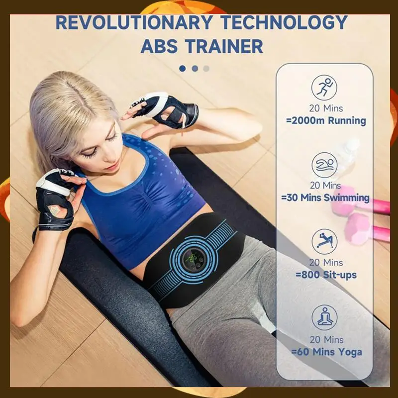 

Multi-Use USB Rechargeable Abdominal Toning Belt EMS Muscle Stimulator For Body Massaging - Waist, Arm, Leg Toner-T34C