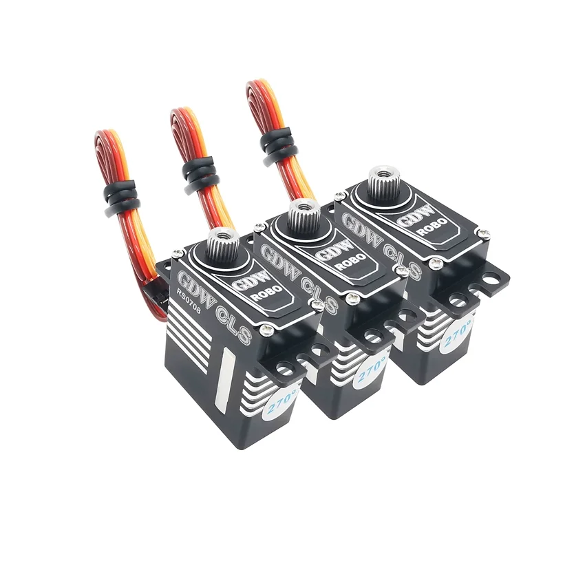 GDW RS0708 180 °   7.5 กก.20g 0.08 วินาทีความเร็วสูง Coreless มอเตอร์เกียร์โลหะ Mini Digital Servo สําหรับ RC รถเฮลิคอปเตอร์หุ่นยนต์