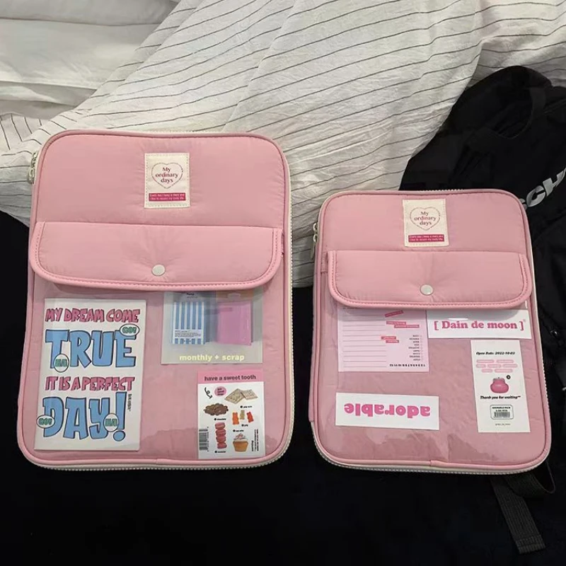 Bolsa fofa para laptop 13.3 14 polegadas para macbook pro/air notebook, para ipad air pro 11 air4/5 10.9 10.5 tablet bolsa