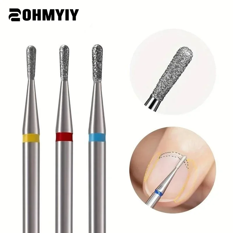 1 ชิ้นเปลวไฟเจาะเล็บ Bits เครื่องตัดเพชรสําหรับเล็บ 3/32 ''Pro เจาะเคล็ดลับสําหรับเล็บ Cuticle ลบเครื่องมือ