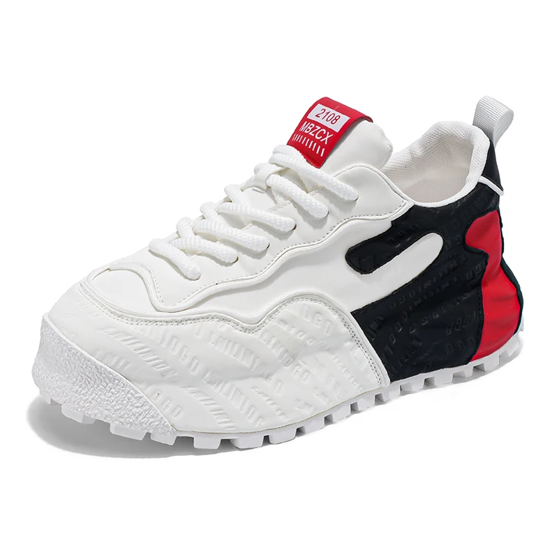 

men's Casual sneakers sports shoes thick sole through leather increase high quality large size walking loafer men's shoes