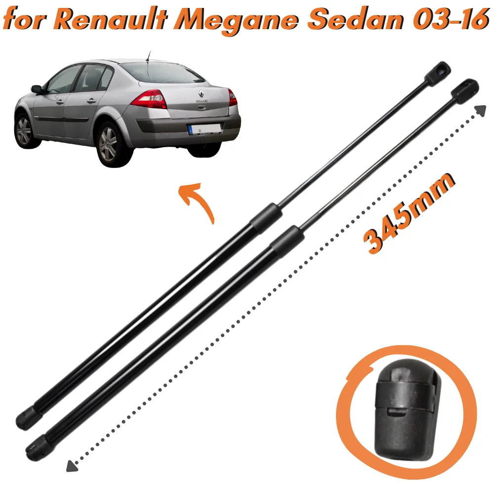 

Qty(2) Trunk Struts for Renault Megane II Megane 2 Saloon 2003-2016 345mm Rear Tailgate Boot Lift Supports Shock Absorbers Rod