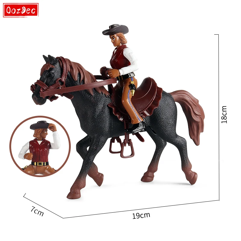 OozDec West Cowboy Pferd Modell Action-figuren Emulational Horseman Pferd Tiere Ornamente Spielset Figur Kinder Spielzeug Geschenk