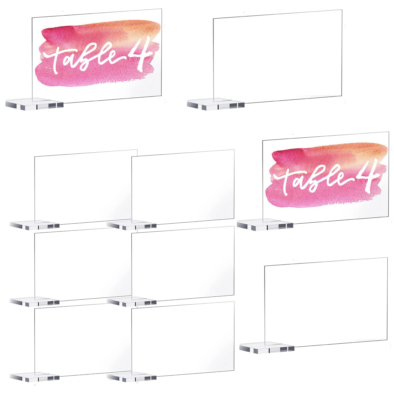 

Rectangle Acrylic Sign Clear Table Number Signs And Holders For Wedding Reception, Centerpiece Decoration, Event, Party,Decor