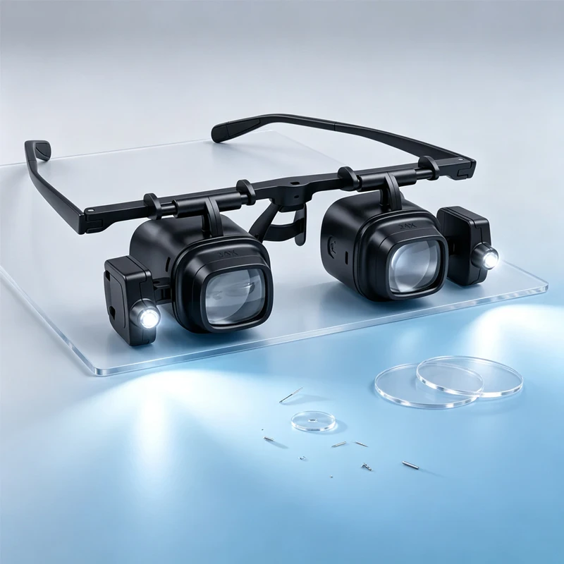 2/6/8/12/24X Multi‑Power Head Mount Magnifier Headband Magnifying Glass Watch Jeweler Magnifier LED Lights Loupe Microscope