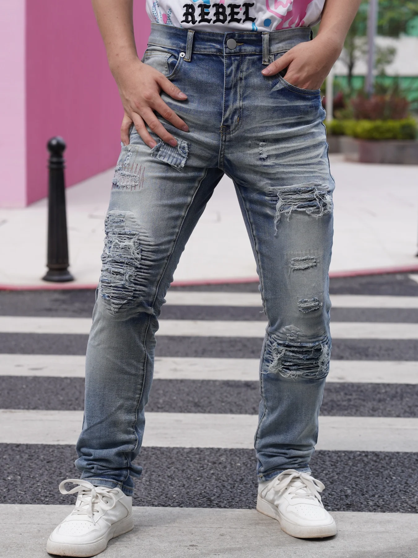 

Men's Distressed And Retro Style Jeans Breathable And Comfortable Suitable For Summer New Arrivals On Sale With Free Shipping