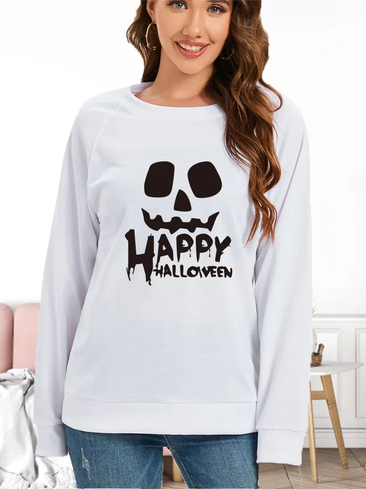 Seeyoushy HAPPY HALLOWEEN Trend Women's Top Y2K2023 Street Wear Casual Harajuku Women's Hoodie 90's Fun Printed Women's Clothing