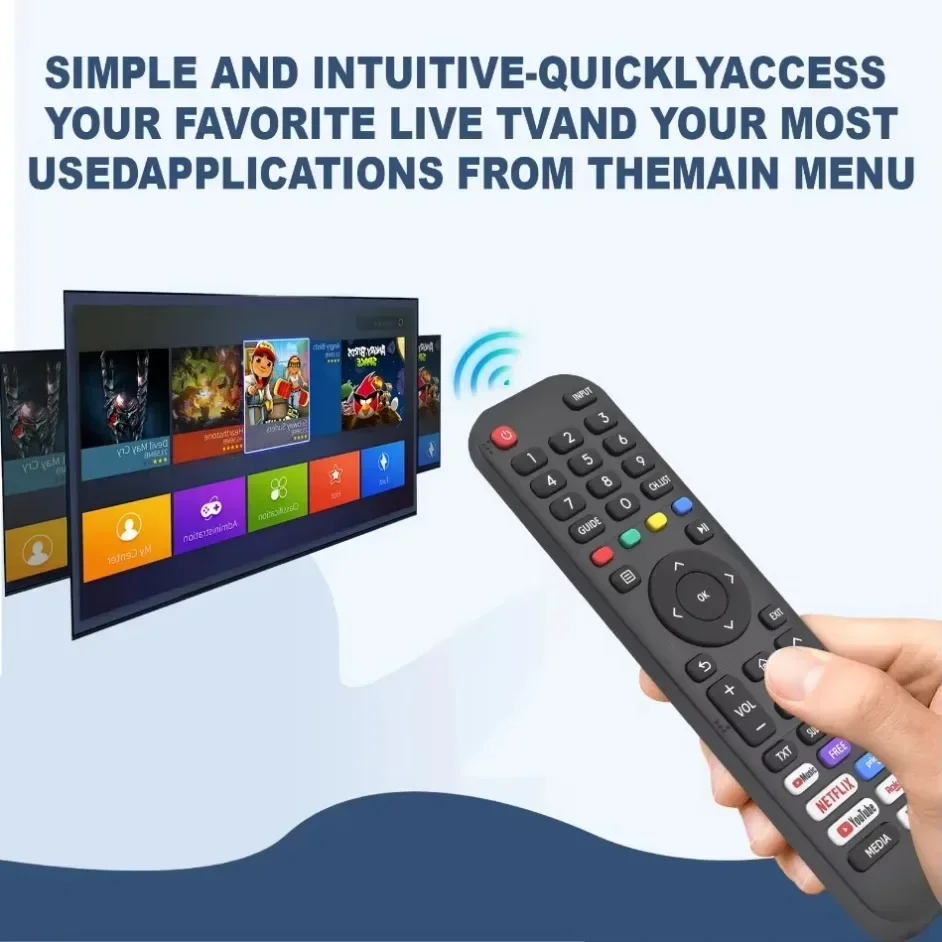 Remote Control for Hisense VIDAA Smart TV 70S5 65A7500F EN2J30H Replacement No Pairing Infrared Plug and Play Home Daily Use
