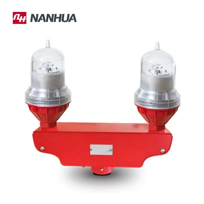 Double lights low intensity red flashing light aviation obstruction light port