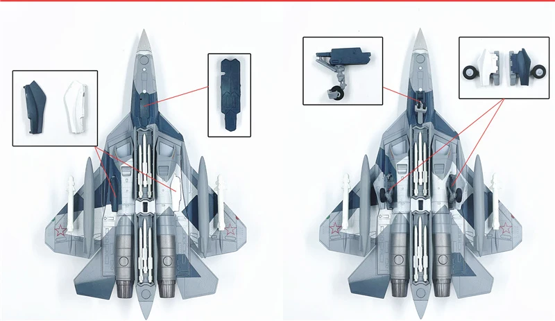 Wltk Russia Air Force Sukhoi Su-57 Felon Stealth Multirole Fighter Snow Camouflage 1/100 Diecast Airplane Aircraft Jet Model