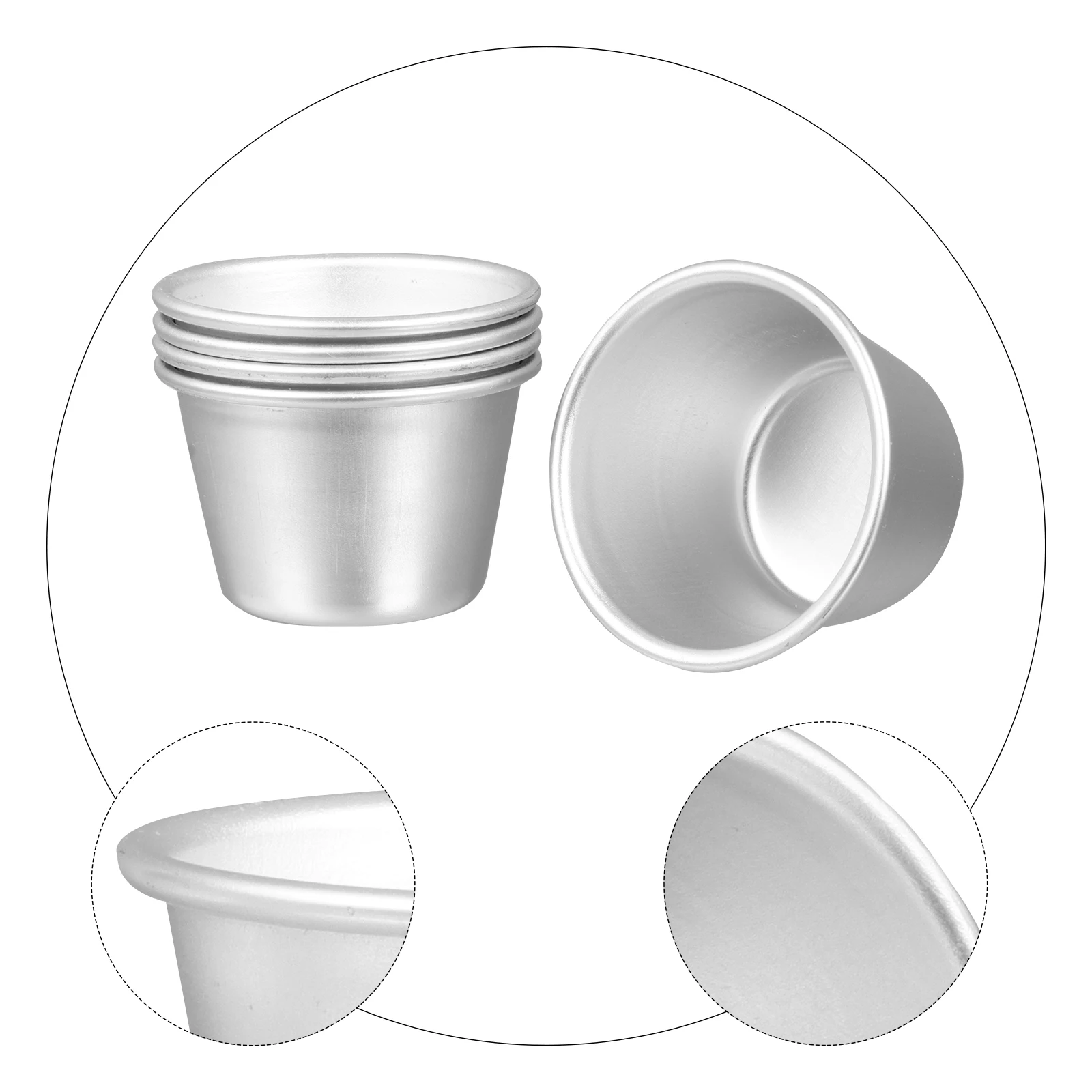 

5Pcs Aluminum Alloy Baking Molds Cake Pan Mini Tray Non-stick Coating Scratch-resistant Kitchen Tools Bakeware