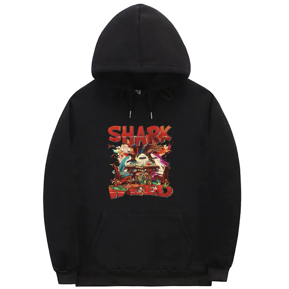 

Japanese Vintage Shark Weed Funny Meme Hoodie Men Women Fashion Casual Oversized Hooded Tracksuit Men's Fleece Cotton Pullover