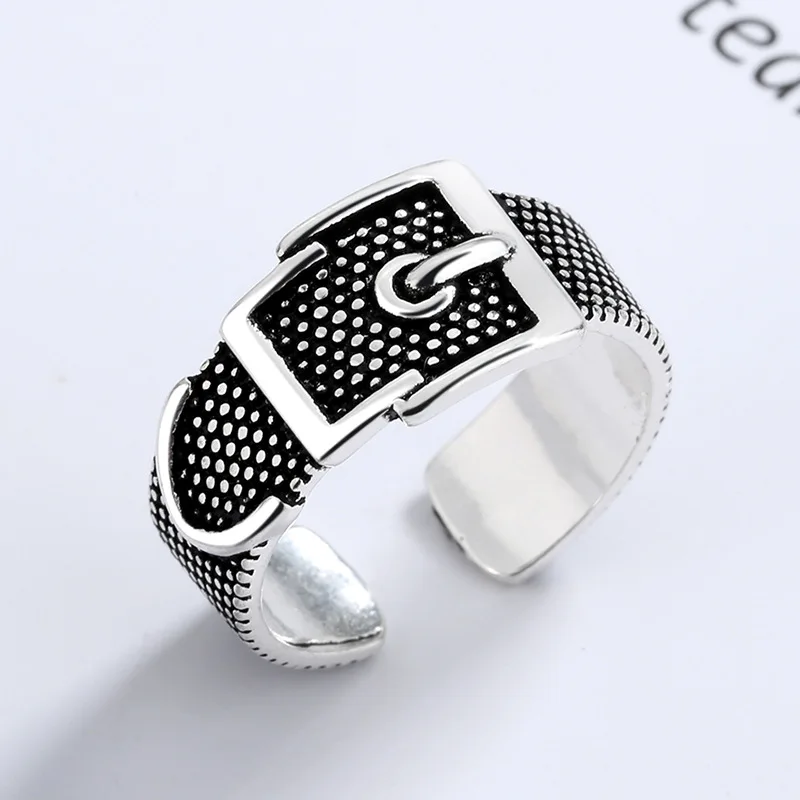 Punk Cool Hip Pop Belt Rings for Women Adjustable Open Finger Rings Man Party Gift 2023