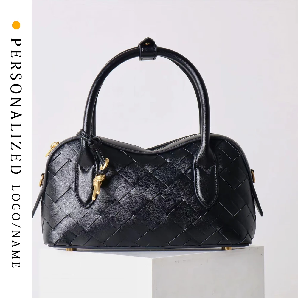 

Custom First Letter Gold Stamping 2025 New Cowhide Handbag Genuine Leather Crossbody Bag Fashionable Pillow Bag Zipper Shoulder