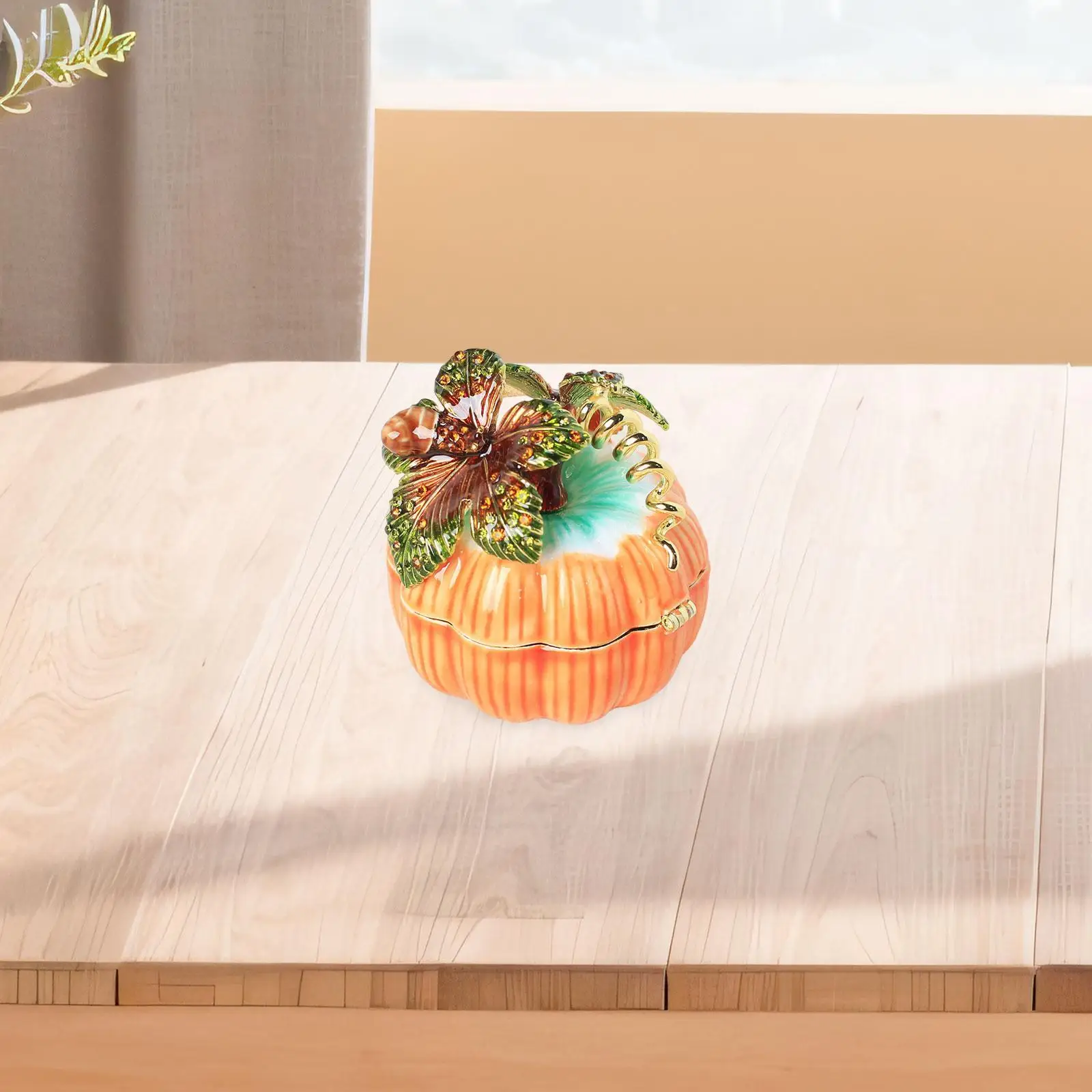 

Enameled Jewelry Box Pumpkin Trinket Box Desktop Decorations Home Decoration