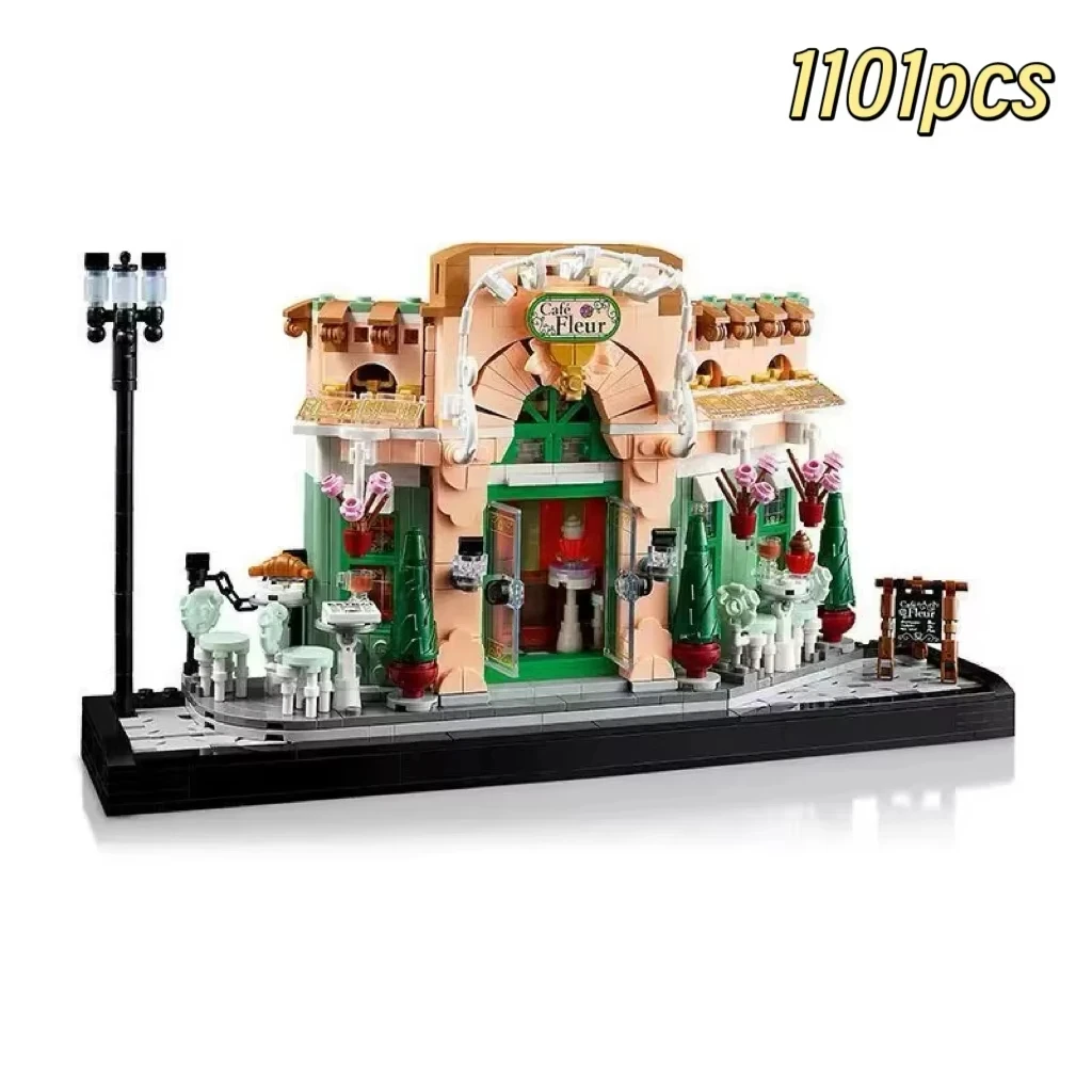 2025 1101 قطعة منتج جديد سلسلة عرض شارع المدينة مقهى فرنسي للأطفال ألعاب تجميع تعليمية هدايا للأولاد والبنات #2