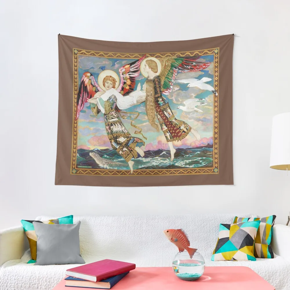

Saint Bride Saint Brigid of Kildare John Duncan Tapestry On The Wall Room Decor Wall Hanging Wall Tapestry