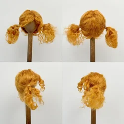Fjusuns  JD816 Full Sizes  Soft Messy Baby Curly Twins Pony Mohair BJD Doll Wigs