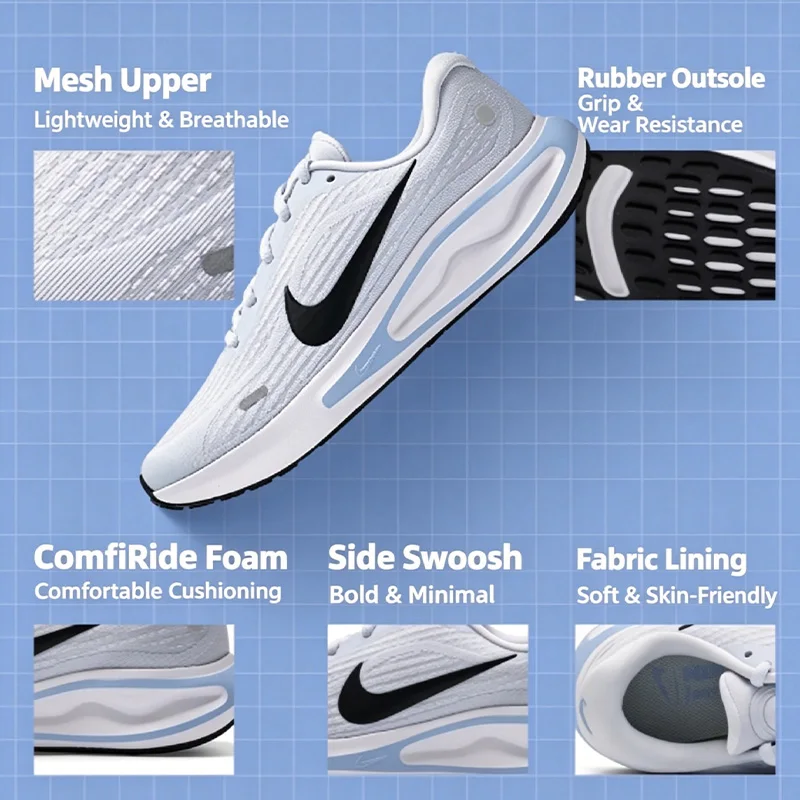 Nike DR2698-110 Flash Sale Light Gray Lightweight Shoes Breathable Mesh Soft Cushion Non-Slip Casual Sneakers for Daily Walking view 5