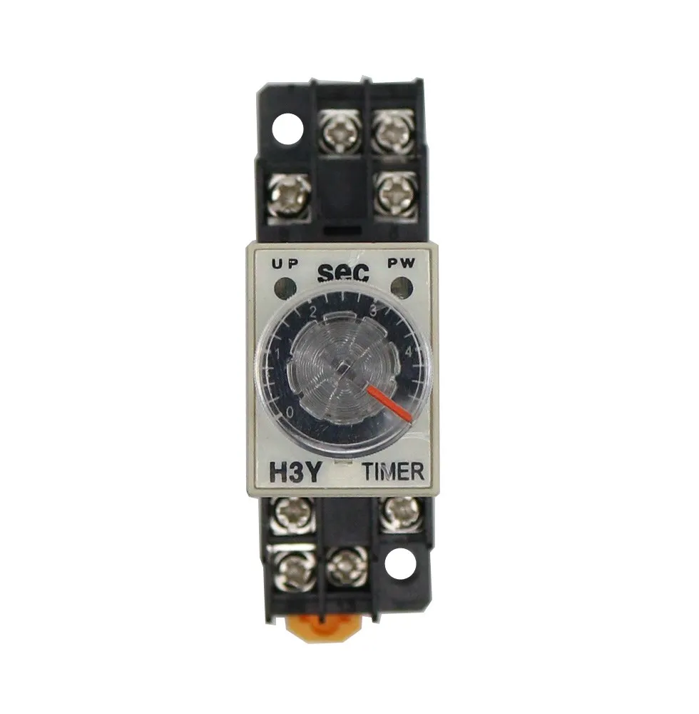 1set  H3Y-2 DC 12V 24V /AC 110V 220V Delay Timer Time Relay 1S - 60 SEC with Base 5A