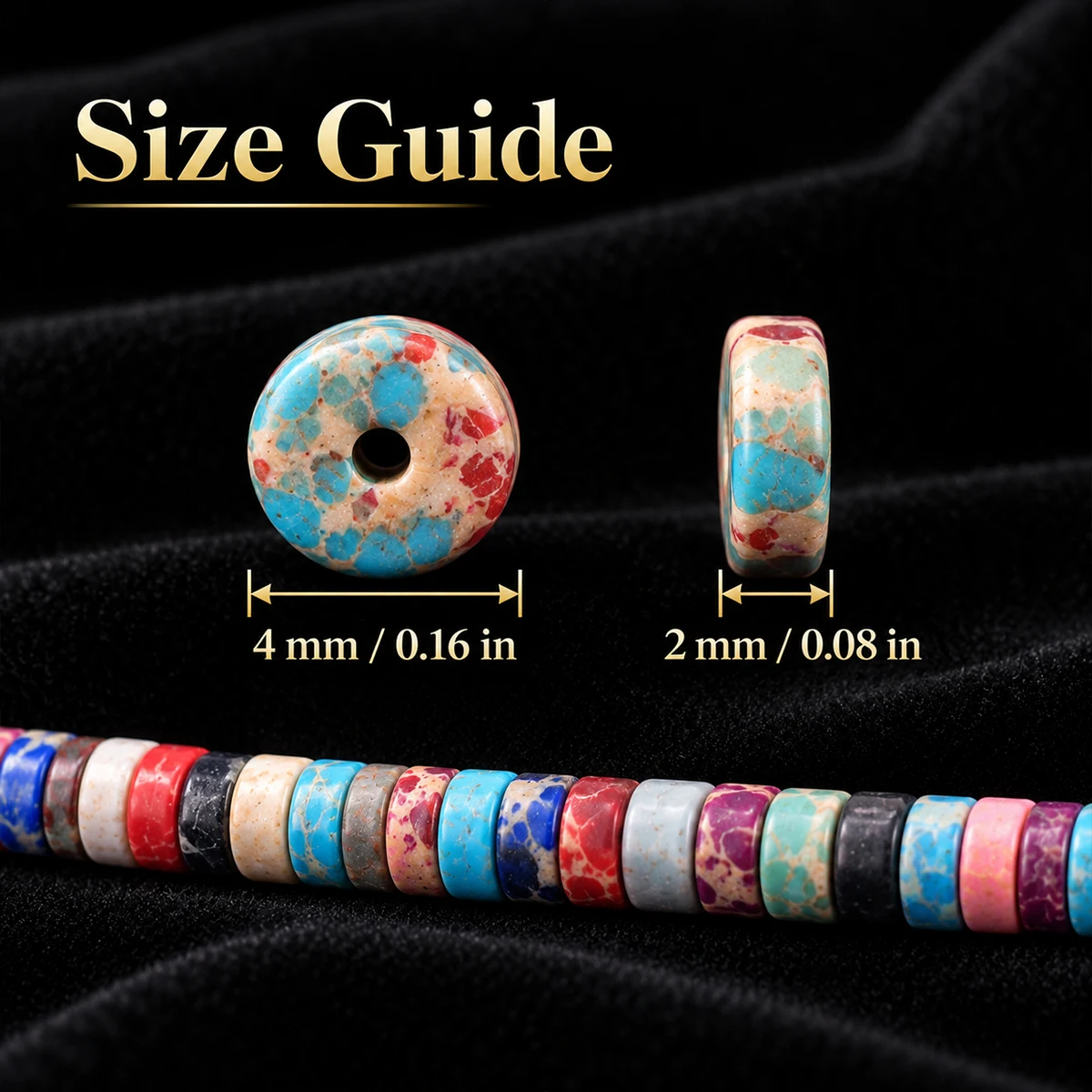 2x4mm 75-piece Assorted Natural Stone Emperor Pine Handmade DIY Jewelry Making Bracelet Necklace and Decorative Accessories
