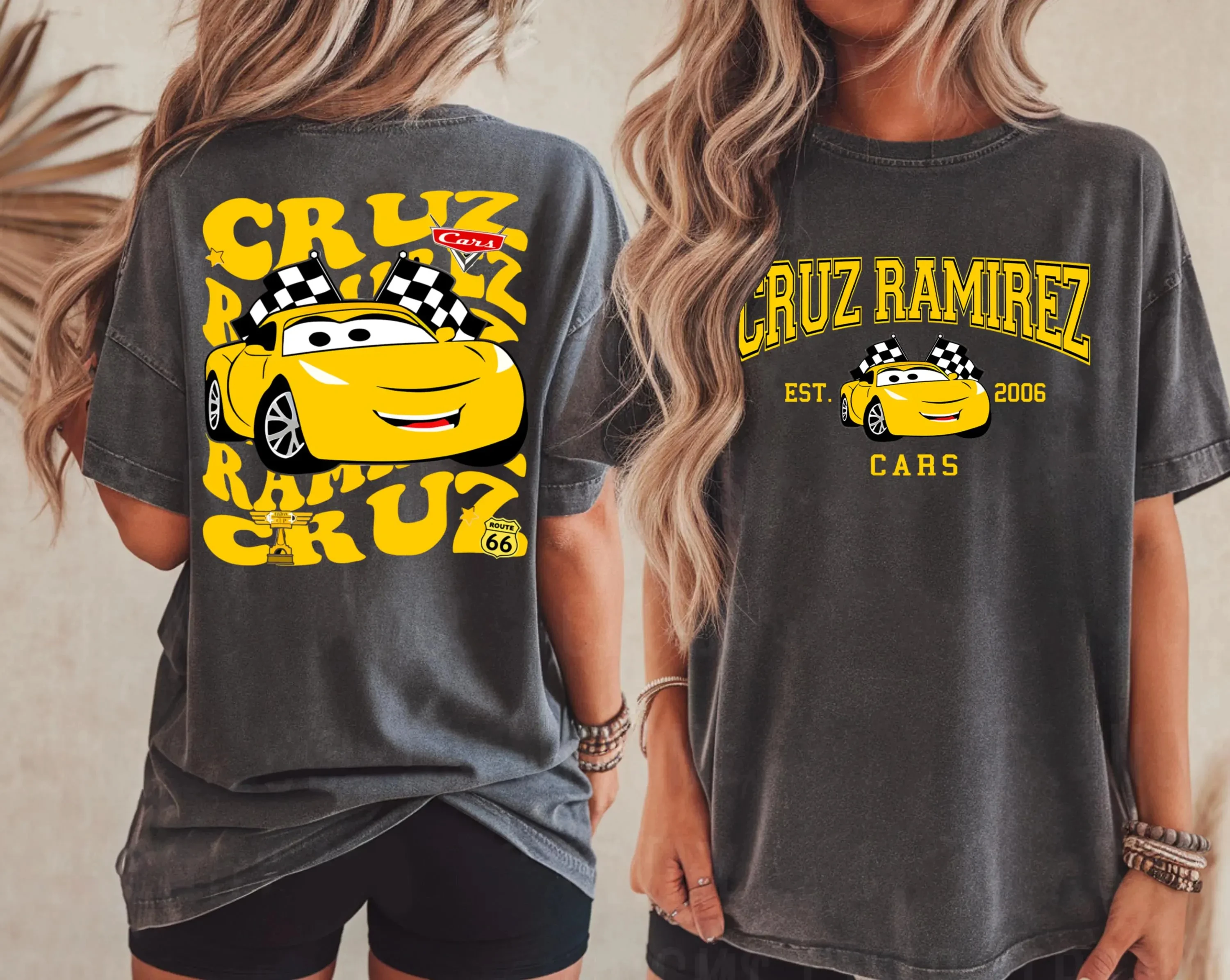 

Cars Cruz Ramirez Two-Sided Shirt Lightning McQueen Shirt Disney Cars Movie Shirt Cars Land Shirt Disney Group Shirt