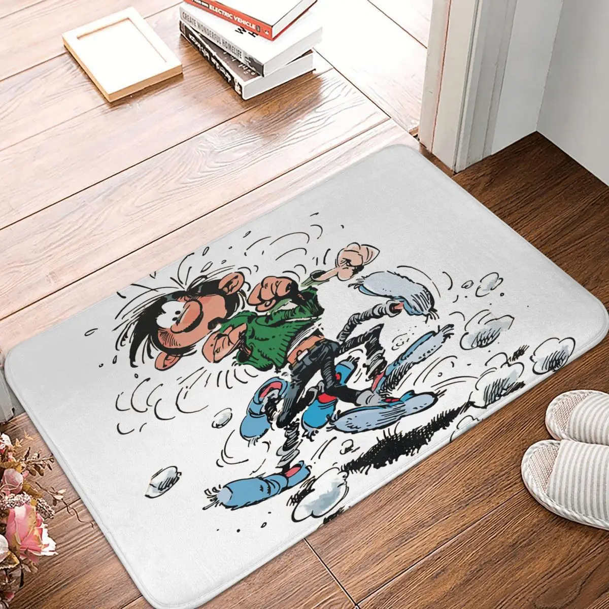 Gaston Lagaffe Marsupilami Belgian Comics Anti-Slip Doormat Mat Boxing Balcony Carpet Entrance Door Rug Bedroom Decorative