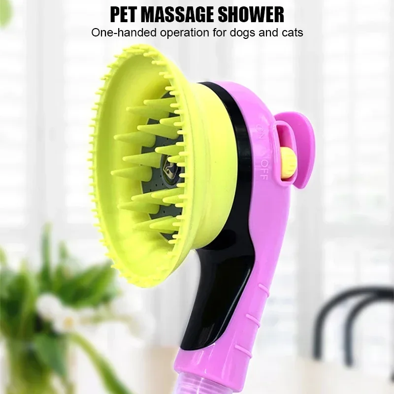 Pet Combing Massage Shower Head Bath Brush Dogs Cats Shower Shower Comb Pet Washing Supply Accessories Sprinkler Animal Dog Wash