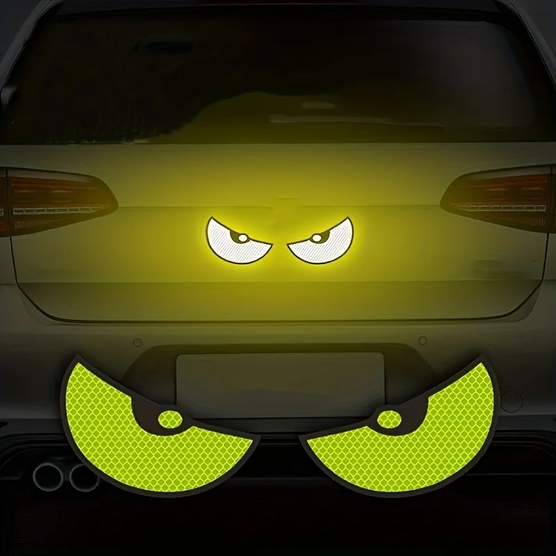 4pcs/Set Reflective Monster eyes Car Stickers - Improve Your Vehicle's Visibility Creative gift for friends,Helloween Christmas