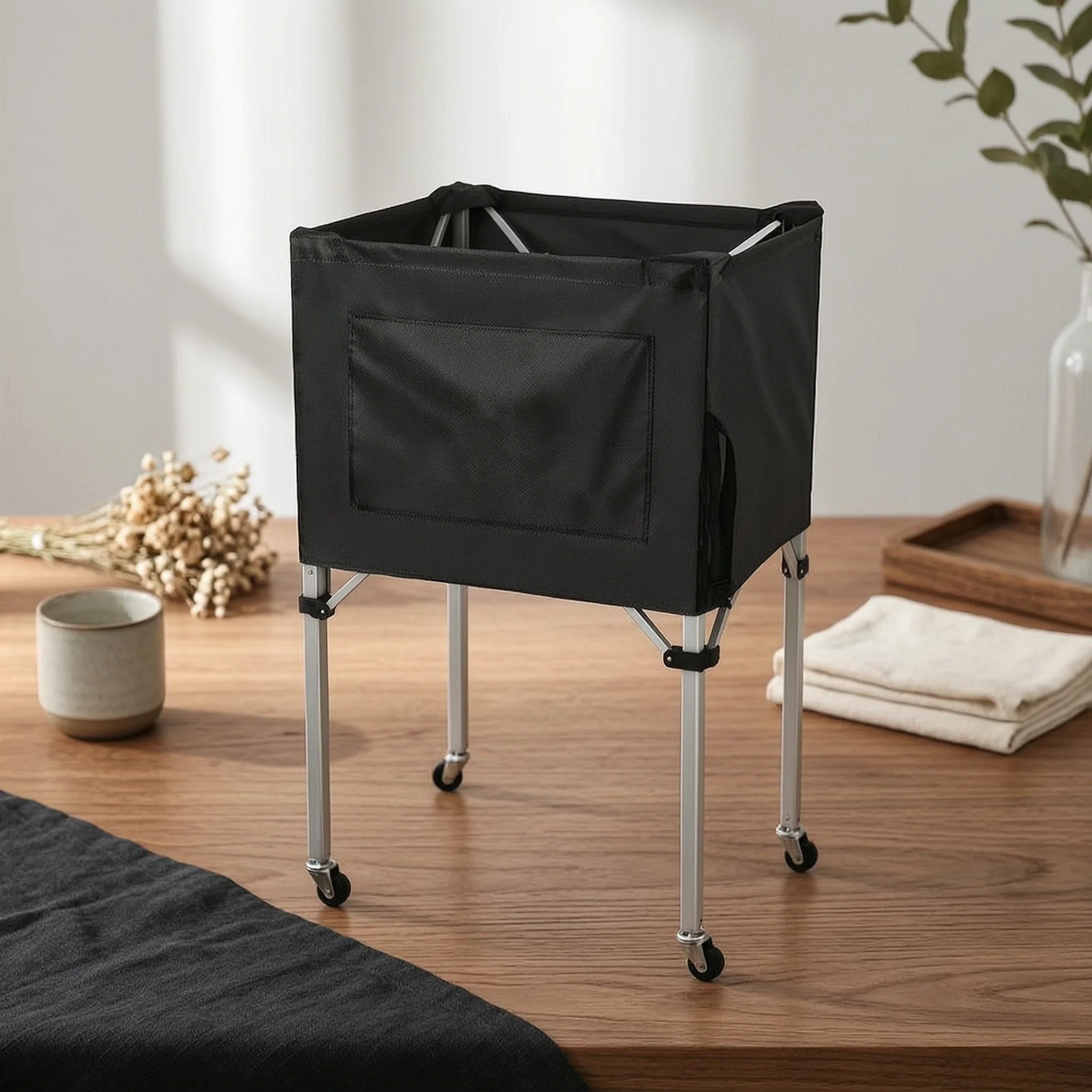 Sports Equipment Cart - Ball Storage Cart Wheeled Folding Ball