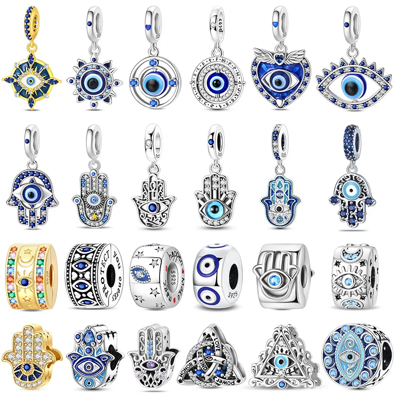 New 925 Sterling Silver Demon Eyes Series Guardian's Hand Charms Beads For Women Fit Original Bracelet DIY Jewelry Gifts