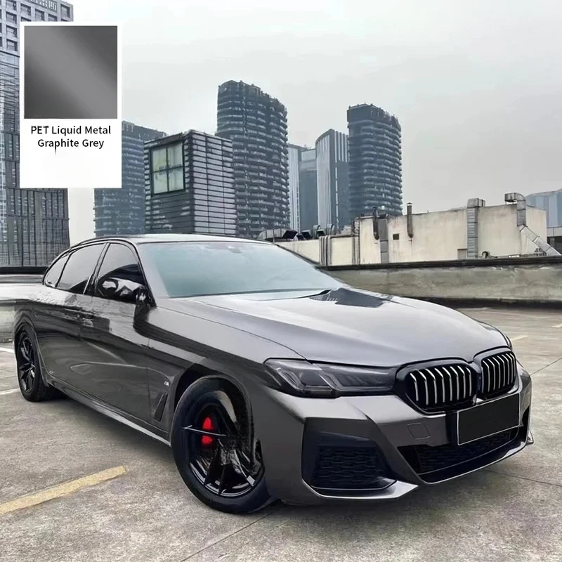 High-Quality Bright Metallic PET Graphite PVC Car Wrap Vinyl Film Color-Changing Auto Body Decor Modification Accessories