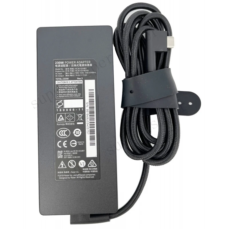 S+            Razer 11.8A 230W AC Power Adapter Charger For ‎Razer Blade 15 RZ09-0485ZED3-R3U1