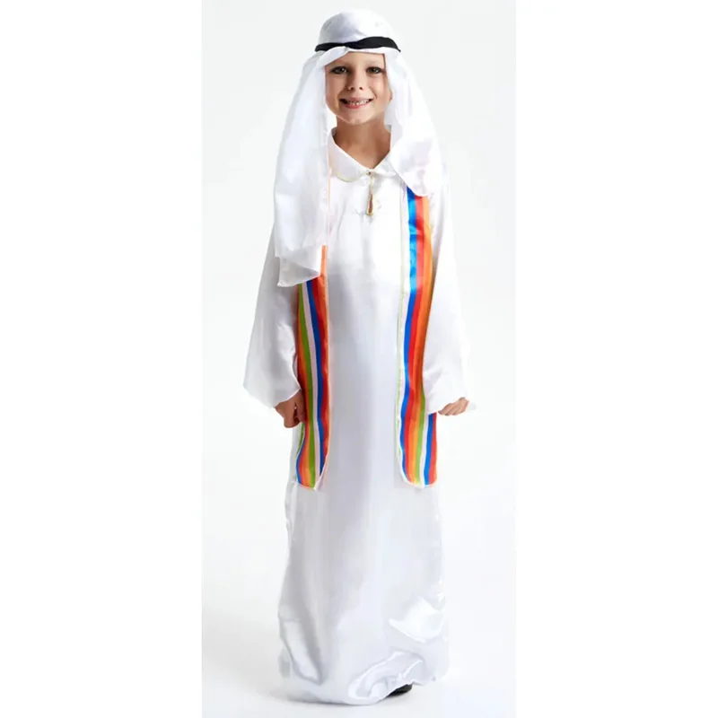 Umorden Jungen Männer Arabia Arabischer Arabischer Scheich Prinz Kostüm Cosplay für Kind Kinder Purim Halloween Kostüme Kostüm OI4794